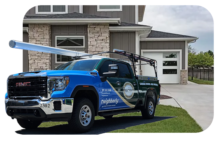Precision Truck in Front of House