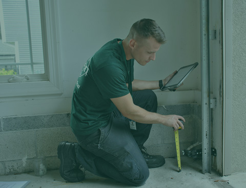 Tech Measuring for Garage Door